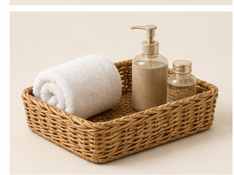 Rattan Hotel Amenity Basket
